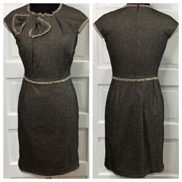 Etcetera Dresses & Skirts - ETCETERA Wool Blend Bow & Fringe Dress